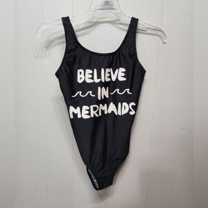 Art Class Swimsuit Large 10 - 12 Black Believe in Mermaids One Piece Beach‎ C313